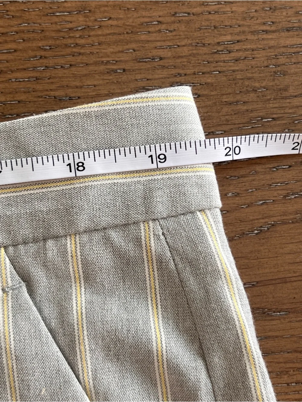 Banana Republic Logan Taupe Pinstripe Linen Blend Dress Pants Size 16 NWT